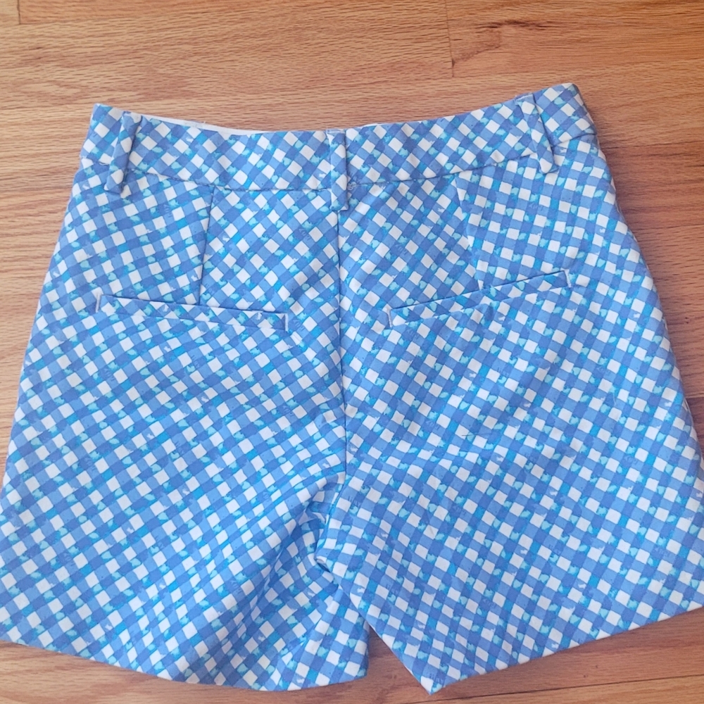 Lilly Pulitzer Gretchen Boca Blue Double Checking Shorts - Picture 6 of 13